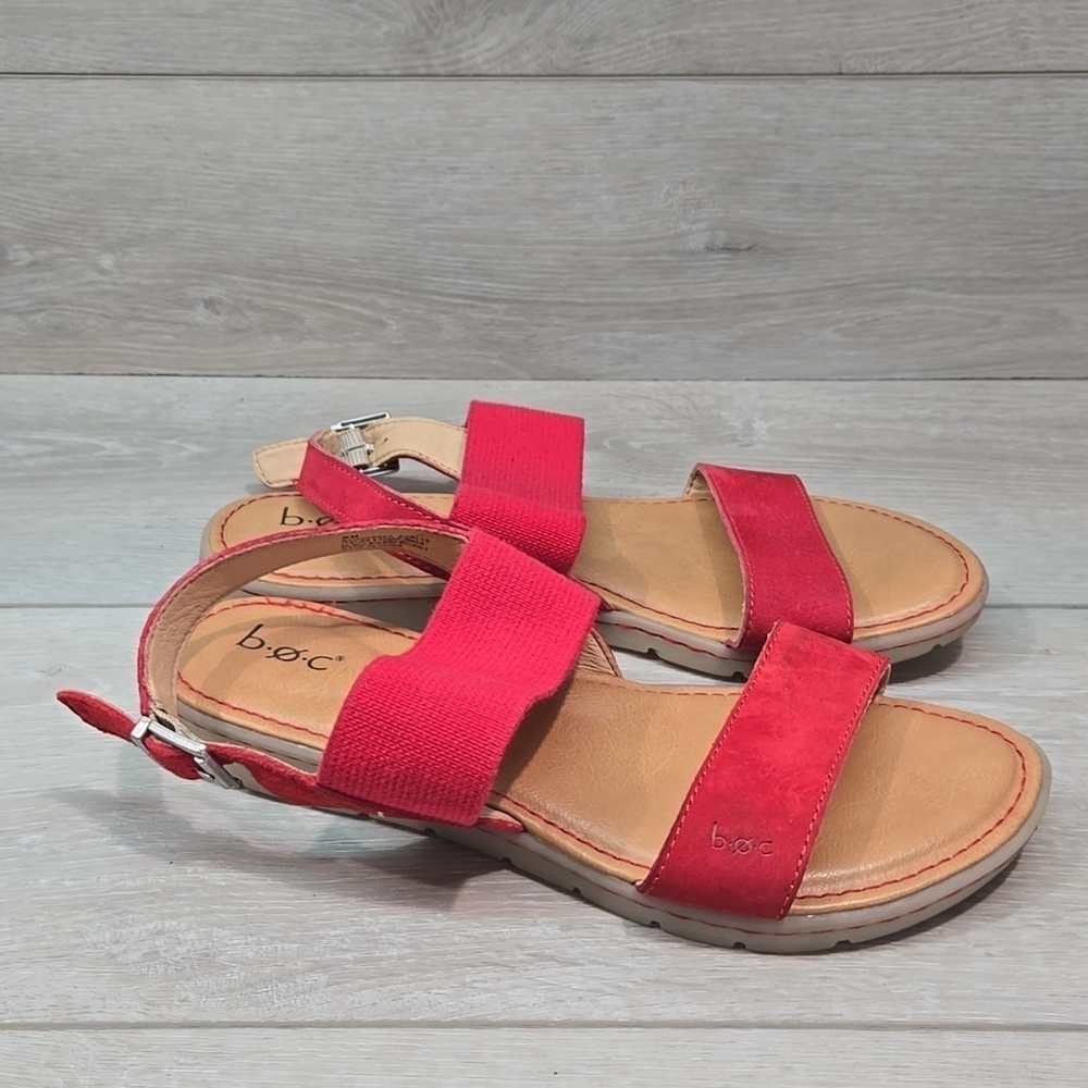 B.O.C. Women Ankle Leather Sandals Flats Shoes Sz 8M